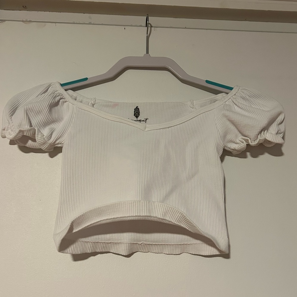Free people puff sleeve crop top